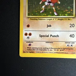 Pokemon TCG Hitmonchan Base Set Holo Unlimited Rare Card 7/102 LP-NM Condition - Image 5