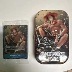 One Piece Card Game Portgas D. Ace Sealed Promo Card 1 Pack Collector Tin - Image 1