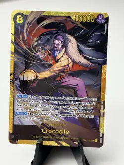 One Piece Crocodile OP14-120 SEC Gold Foil The Azure Sea’s Seven - Image 1