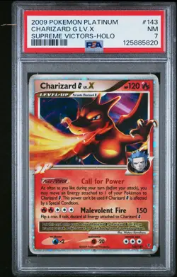 2009 POKEMON PLATINUM SUPREME VICTORS #143 CHARIZARD G LV.X-HOLO PSA 7 - Image 1