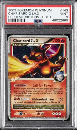 2009 POKEMON PLATINUM SUPREME VICTORS #143 CHARIZARD G LV.X-HOLO PSA 9 - Image 1