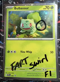 FART swirl Bulbasaur 046 Cosmos Holo Promo - NM Pokemon SV SVP 151 F1 - Image 1
