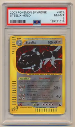 PSA 8 Pokemon Skyridge Holo Rare Steelix H29/H32 NM/MINT Condition!! - Image 1