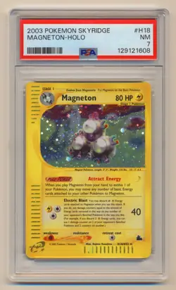 PSA 7 Pokemon Skyridge Holo Rare SWIRL Magneton H18/H32 NEAR MINT Condition! - Image 1