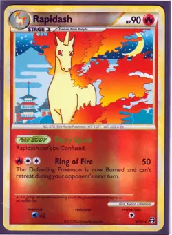 RAPIDASH 8/102 HeartGold SoulSilver TRIUMPHANT POKEMON CARD RARE-REVERSE HOLO-NM - Image 1