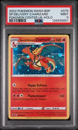 Special Delivery Charizard Promo Holo Pokemon Card SWSH075 PSA 9 CLEAN - Image 1