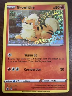 Pokemon TCG - Growlithe 4/15 McDonald’s Match Battle Confetti Holo Promo 2022 LP - Image 1