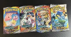 Full Set - Pokemon Sun & Moon Cosmic Eclipse Booster Pack Lot x4 Factory Sealed - Image 1