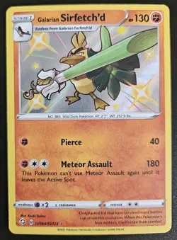 Galarian Sirfetch'd SV064/SV122 SWSH Shining Fates Shiny Holo Rare Pokemon NM - Image 1