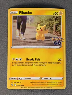 Pokemon TCG Sword & Shield Pokemon GO 27/78 Cosmos Holo Pikachu Mint - Image 1