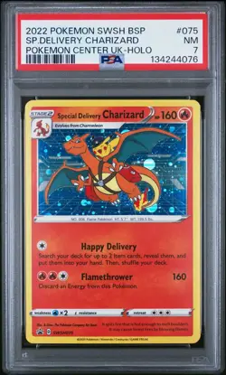 2022 Pokemon SWSH Black Star Promo Special Delivery Charizard Holo #075 PSA 7 - Image 1