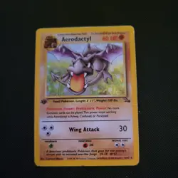 DMG 1999 Pokemon Fossil 1st Edition Aerodactyl Holo 1/62 - Image 1