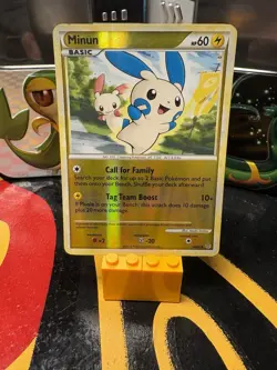 Pokemon Unleashed 34/95 Minun Reverse Holo LP - Image 2