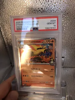 2025 Pokemon English Destined Rivals #034 Ethan's Typhlosion Prelease PSA 10 - Image 3