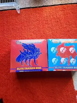 Pokemon Sword and Shield Base Set Elite Trainer Box ETB Pair Zacian & Zamazenta - Image 1