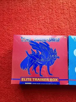 Pokemon Sword and Shield Base Set Elite Trainer Box ETB Pair Zacian & Zamazenta - Image 2