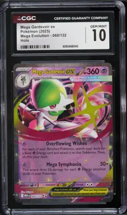2025 Pokemon Mega Evolution Holo Mega Gardevoir EX #60 CGC 10 GEM MINT - Image 1