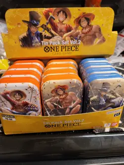 One Piece Tin Pack Set Volume 2. Set of 12. Sealed Tins - Image 1