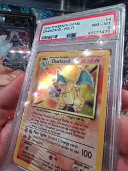 1999 Pokemon Base Set Charizard Holo Rare 4/102 PSA 8 NM/M - Image 3