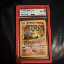 Pokemon Card Charizard 4/102 Base Set Holo Rare WOTC PSA 8 NM-MT with guard - Image 1