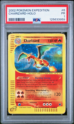 PSA 1 2002 Expedition Charizard Holo Foil Rare 6/165 Pokemon WOTC - Image 1