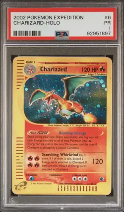 PSA 1 2002 Expedition Charizard Holo Foil Rare 6/165 Pokemon WOTC - Image 1
