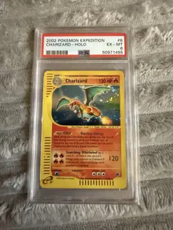Pokemon 2002 Expedition Set Charizard Holo Card PSA 6 #6/165. - Image 1