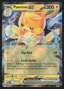 SV03: Obsidian Flames Pawmot ex #073/197 Pokemon Card - Image 1