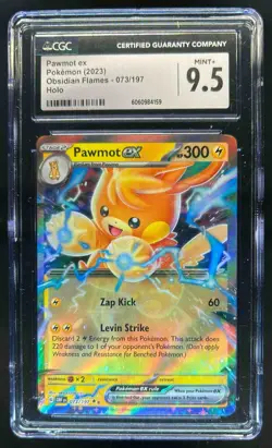 2023 Pokemon SV Obsidian Flames - OBF EN Pawmot ex #073/197 CGC 9.5 - Image 1