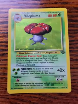 EXC-PL Vileplume Holo Jungle 15/64 Pokemon Card WOTC Rare Vintage 1999 - Image 1