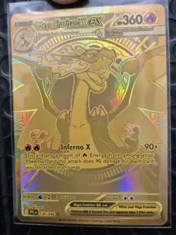 Gold Mega Charizard X EX 130 Pokemon Phantasmal Flames Pokemon MHR RARE - Image 1