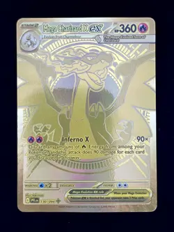 Mega Charizard X EX - Pokemon Phantasmal Flames 130/94 - Gold MHR 2025 - Image 3