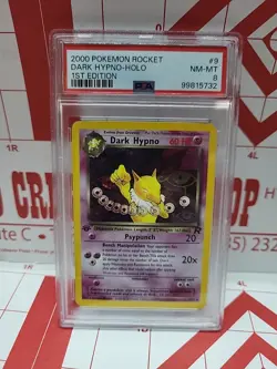 First Edition 2000 Pokemon Rocket Dark Hypno Holo PSA NM-MT 8 - 9/82 - Image 1