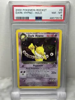 Dark Hypno Holo 9/82 Team Rocket Unlimited PSA 8 NM-MT Pokemon Card - Image 1