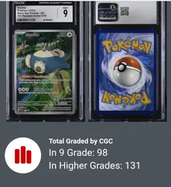 Snorlax 151 Pokemon Center ETB 2023 #51 Black star promo CGC 9 - Image 3