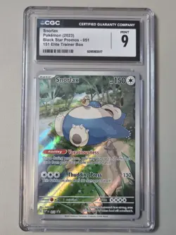 CGC 9 MINT Pokemon Snorlax SVP 051 MEW EN-151 ETB Black Star Promo - Image 1