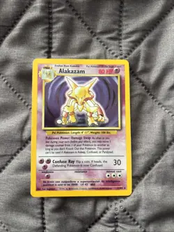 Alakazam Holo Pokemon Card WOTC 1/102 Base Set Rare Vintage 1999 - Image 1