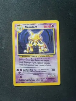 Pokemon - Base Set Unlimited 1999 WOTC - Alakazam 1/102 Holo Rare - MP - Image 1