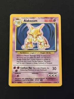 Pokemon Alakazam Card 1/102 Rare Holo Base Set 1999 WOTC - Image 1