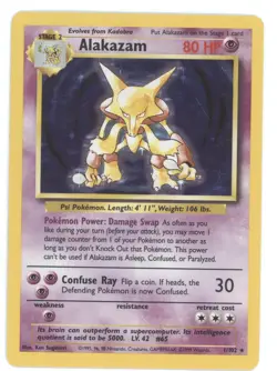 1999 Pokemon Base Set Alakazam Holo Rare #1/102 - Image 1