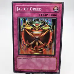 Jar of Greed LON-047 Played MP Super Holo Rare Yugioh Card 2003 - Image 1