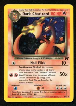 Dark Charizard 4/82 Moderately Played MP Holo Rare Team Rocket Pokemon Card WOTC - Image 1