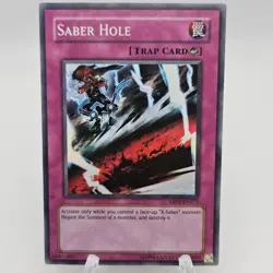 Saber Hole ABPF-EN073 Lightly Played LP Super Holo Rare Unlimited Yugioh Card - Image 1