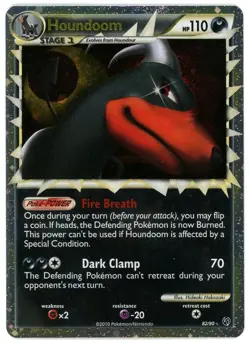 Houndoom Prime 82/90 LP Lightly Played Undaunted Ultra Rare Pokemon Card 2010 - Image 1