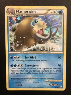 Pokemon | Mamoswine | CRACKED ICE HOLO RARE | HGSS Triumphant 5/102 | NM - Image 1