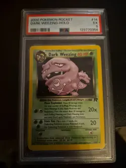 2000 POKEMON ROCKET #14 DARK WEEZING-HOLO PSA 5 - Image 1