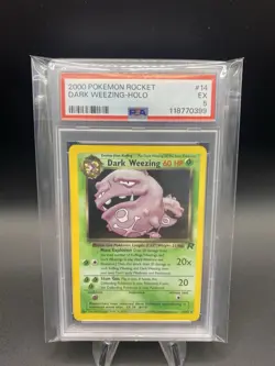 2000 Pokemon Rocket #14 Dark Weezing - Holo PSA 5 EX - Image 1