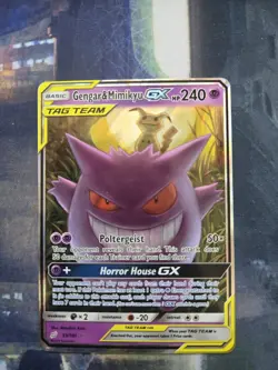 Pokemon Gengar & Mimikyu GX Team Up Holo Card 53/181 Ultra Rare SM - Image 1