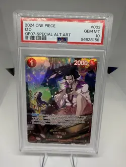 2024 One Piece Izo OP07 English OP03-003 Special Alt Art PSA 10 Gem Mint - Image 1