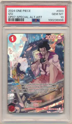 2024 ONE PIECE OP07 IZO SPECIAL ALTERNATE ART #003 PSA 10 - Image 1